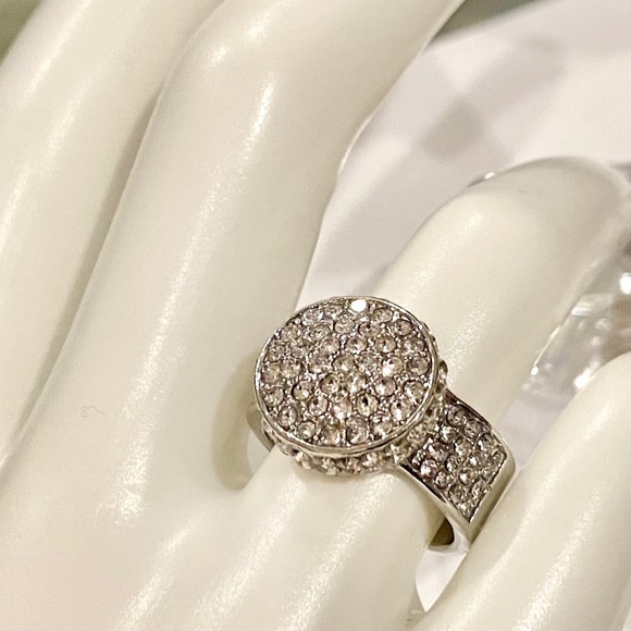 🌺🌹 Silver with Stimulated Diamonds pave ring ❤️ - Picture 5 of 8